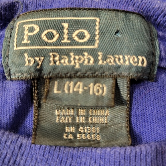 Polo Ralph Lauren Men’s L Classic Fit Crew Neck T-shirt Solid Royal Blue Yellow - Picture 3 of 5